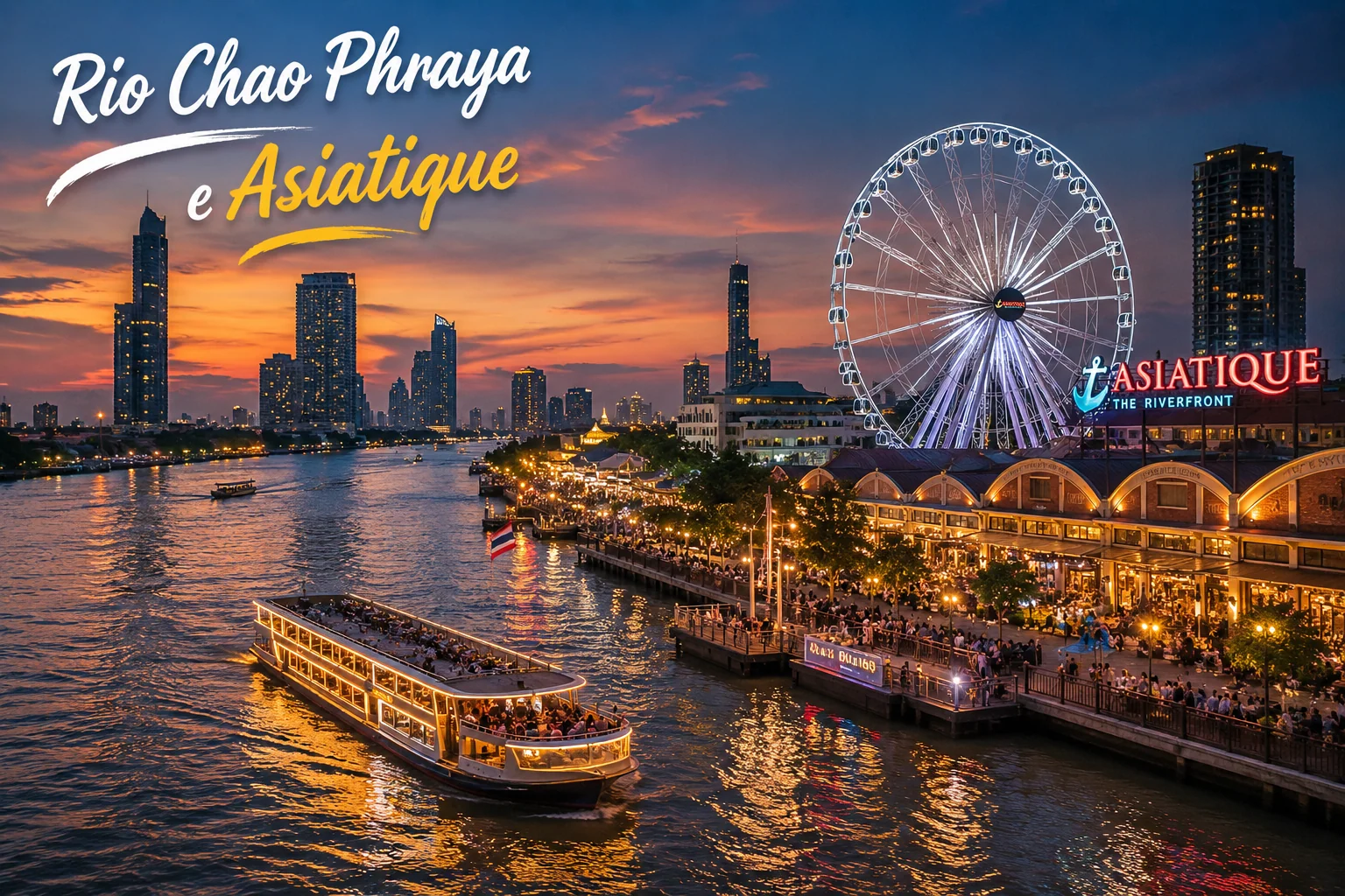 Asiatique às margens do rio Chao Phraya em Bangkok