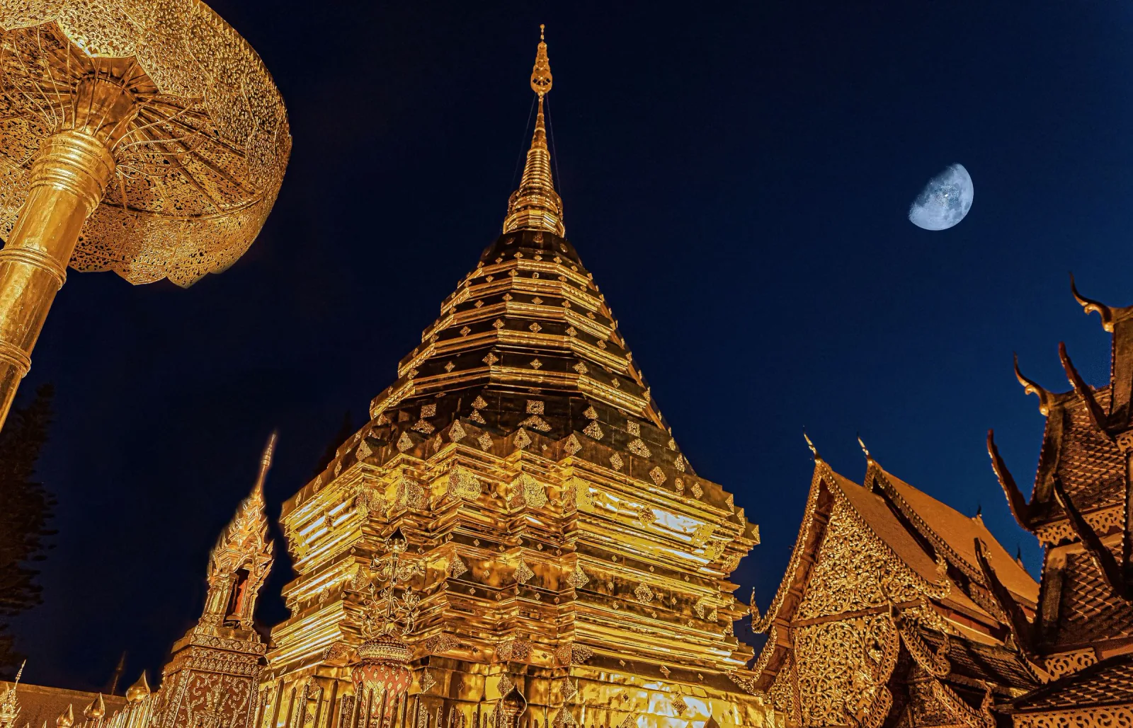 Wat Phra That Doi Suthep em Chiang Mai, no norte da Tailândia
