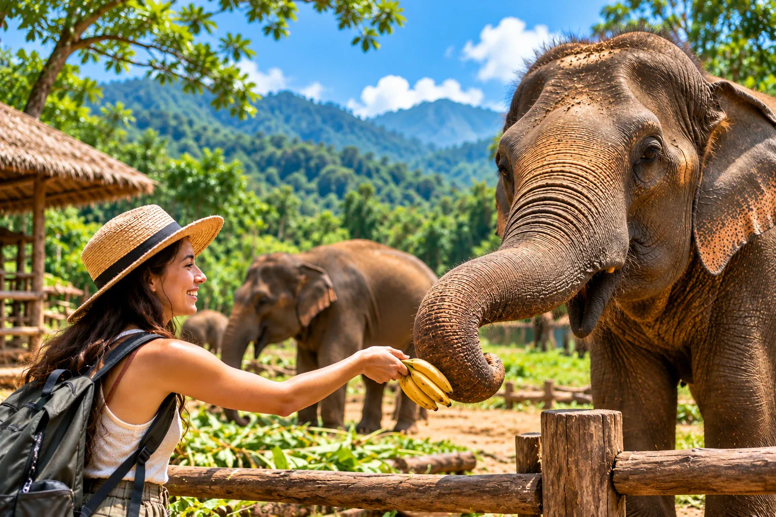 Excursão a um santuário de elefantes em Chiang Mai