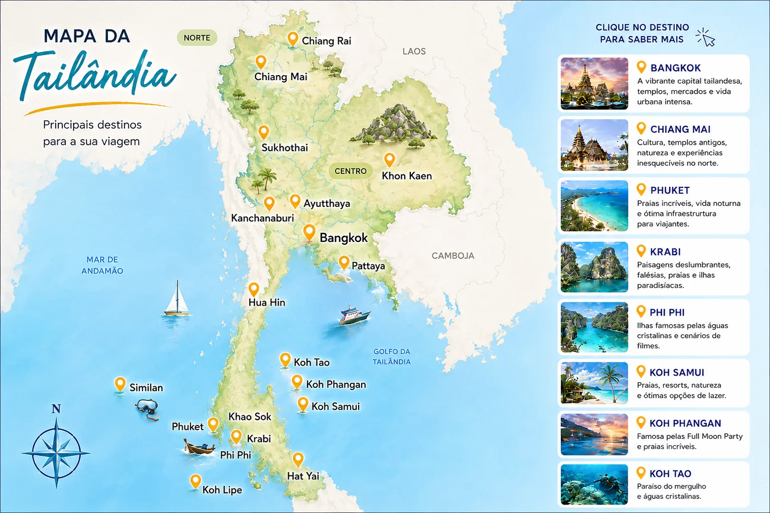 Mapa da Tailândia